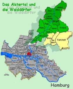 Die Region des Alstertals sowie der Walddörfer im Norden Hamburgs